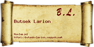 Butsek Larion névjegykártya